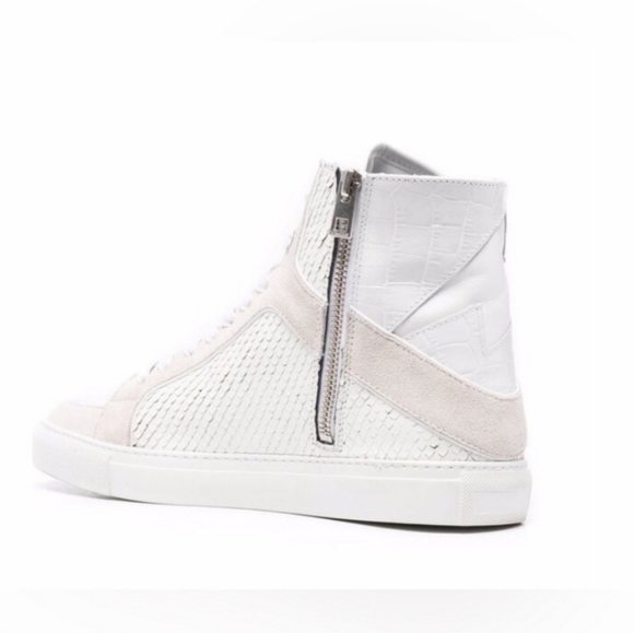 New!! Zadig & Voltaire, High Flash Keith Sneakers, Blanc(White), Size 38 - NIB - Picture 7 of 14